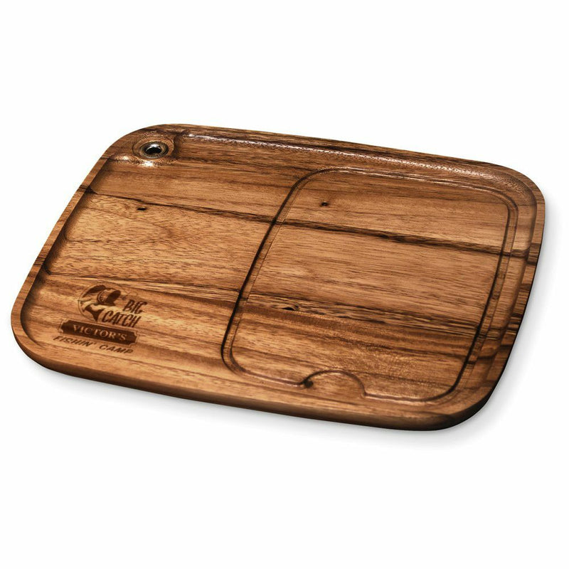 Big Catch Fishin' Camp Wood Steak Plate - Ironwood Gourmet 28101