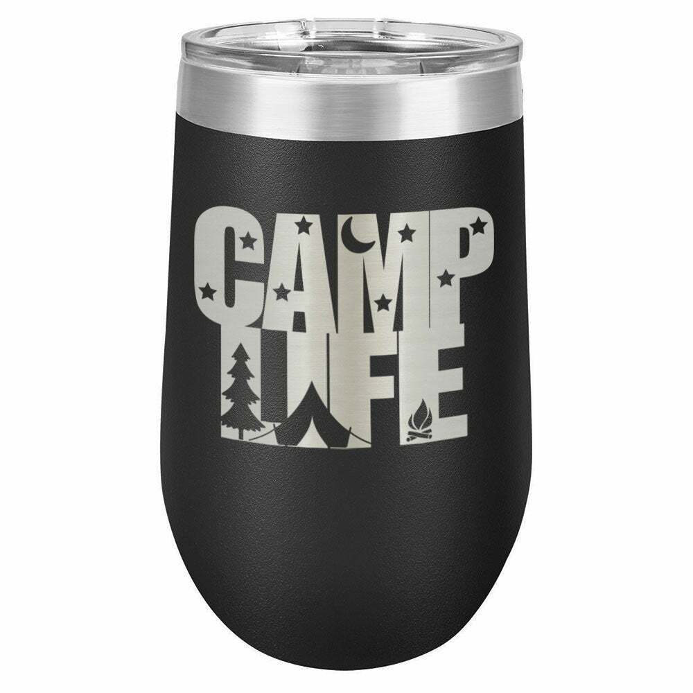 Camp Life- Engraved Polar Camel Stainless Steel Tumbler, Stainless Cup,  Camping Gift