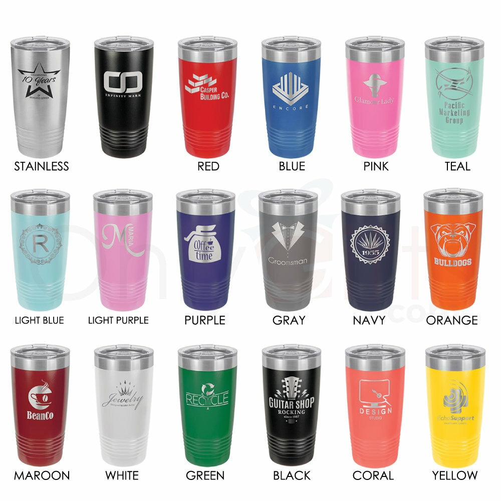 Black, Coral, Purple, Teal - 22 oz Acrylic Tumblers with Straws